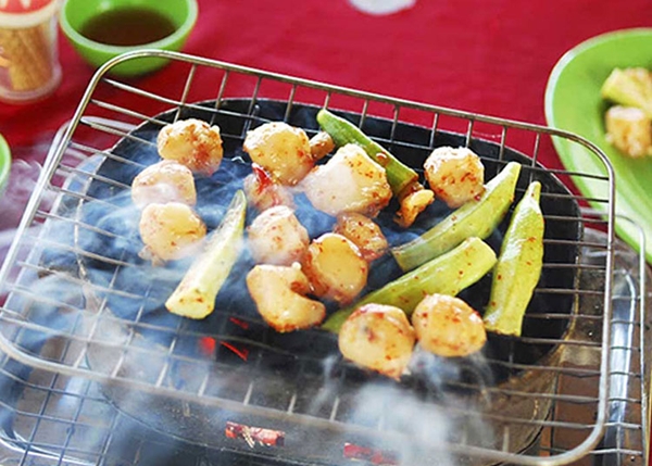 Hương vị thơm nức, lạ miệng của món còi biên mai nướng sa tế